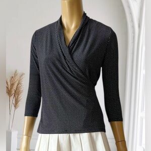 Ralph Lauren Black and White Dotted Blouse